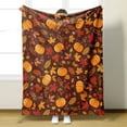 thumbnail image 1 of Vggrvlo Blanket Savings Halloween Throw Blanket Decorative Soft Autumn Leaves Pumpkin Throw Blanket Soft Plush Throw Embroidered for Couch, Bed, 1 of 6