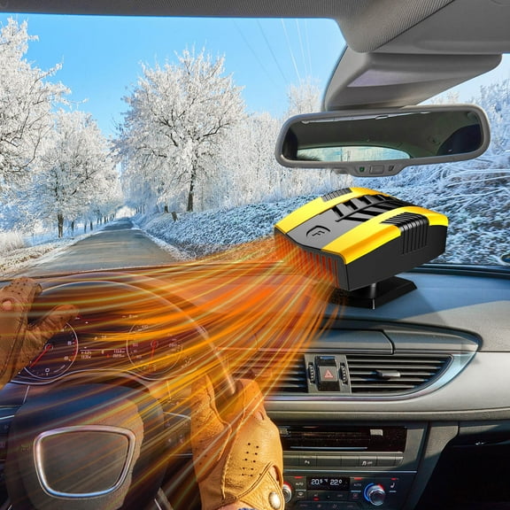 Vggrvlo Car Heater 12V Portable Car Heater that Plugs into Cigarette Lighter Heat Up 200 Square Feet Defroster for Car Windshield with Suction Holder for Vehicle