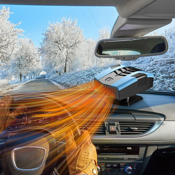 Vggrvlo Car Heater Portable 12V Car Heaters & Defroster 200W Fast Heating & Cooling Fan Plug In Car Heater for Windshield Defogger with 360° Rotary Car Heaters for Vehicle,Car,RV,SUV