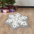 thumbnail image 1 of Vggrvlo Christmas Bath Rugs Mats Non Slip Extra Thick Chenille Shower Mat Rubber Backing Machine Washable Kitchen Mats Rugs 24"x24" Christmas Snowflake Shape, 1 of 5