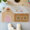 thumbnail image 1 of Vggrvlo Christmas Bathroom Rugs Mats Non Slip Extra Soft Absorbent Chenille Floor Mats Rubber Backing Quick Dry Bath Rugs Mats 24"x16" Christmas House Shape, 1 of 6