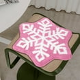 thumbnail image 1 of Vggrvlo Christmas Bathroom Rugs Mats Non Slip Extra Soft Absorbent Chenille Floor Mats Rubber Backing Quick Dry Bath Rugs Mats 24"x24" Christmas Snowflake Shape Pink, 1 of 5