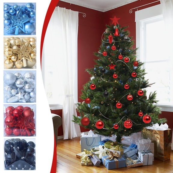 Tupukom Christmas Decorations 45Pcs High-Ranking Electroplating Special-Shaped Hand-Painted Shatterproof Christmas Balls,Xmas Tree Hanging Ornament for Holiday Party Decor