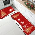 thumbnail image 1 of Vggrvlo Christmas Kitchen Mats Rugs Non Slip Extra Thick Chenille Shower Mat Rubber Backing Machine Washable Bath Rugs Mats 2PCS, 1 of 6