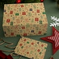 thumbnail image 1 of Vggrvlo Christmas Wrapping Paper Folded 28 Wrapping Paper Papercraft Snowmen, Candy Canes, Tree, Socks, Snowflakes, Happy New Year Bulk for Gift Wrapping Bulletin Board Arts & Crafts Brown, 1 of 6