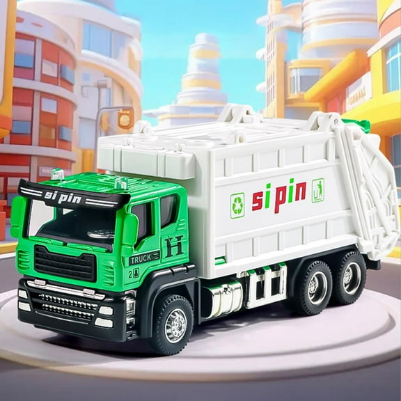 Vggrvlo Diecast Engineering Construction Vehicles Garbage Trucks 1/50 Scale Metal Collectible Toys Christmas Gifts for Bo-ys Gi-rls