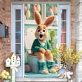 thumbnail image 1 of Vggrvlo Easter Bunny Door Cover 3D Visual Effects Cottagecore Wildflower Easter Rabbit Door Curtains Banners for Indoor Outdoor Spring Party Decorations and Photo Booth Props 71"x35", 1 of 6