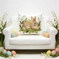 thumbnail image 1 of Vggrvlo Easter Pillow Covers 18"x18" Bunny Easter Couch Throw Pillow Covers Bunny Decorations 3D Embroidered Velvet Rabbit Spring Cushion Case for Sofa Indoor, 1 of 6