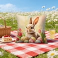 thumbnail image 1 of Vggrvlo Easter Pillow Covers 18X18 Bunny Easter Couch Throw Pillow Covers Bunny Decorations Easter Decorations for Bedroom Holiday Festivals Home Decor, 1 of 7