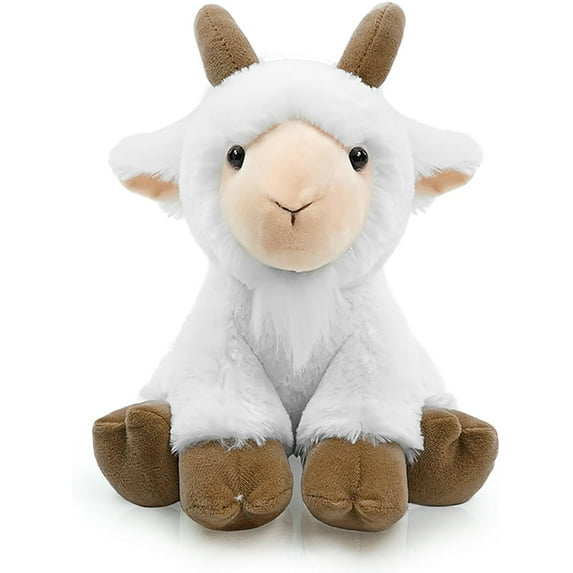 Vggrvlo Goat Stuffed Animal Plush Toy Comforting Companion Perfect for Decorating Rooms and Birthday Gifts (White)