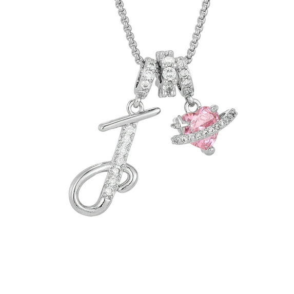 Vggrvlo Gold Jewelry Initial Letter Heart Wheel Pendant Necklaces for Women Trendy Dainty Waterproof Non Tarnish Pendant Necklace Personalized Jewelry Birthday Gifts Valentine's Day Gifts J