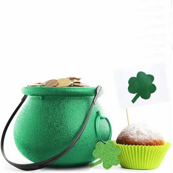 Vggrvlo Halloween Decorations Indooor Miniature Halloween Witches Cauldron 2.8"x2.1" Green Plastic Bowl Decor for Indoor Outdoor Home Room Porch Yard Lawn Party Outside