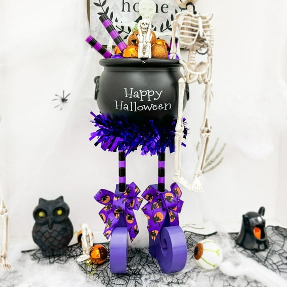 Vggrvlo Halloween Decorations Outdoor Indooor Black Witches Cauldron Hocus Pocus Candy Bucket Decorations Halloween Decor Outdoor for Home Room Porch Yard Lawn Party Outside