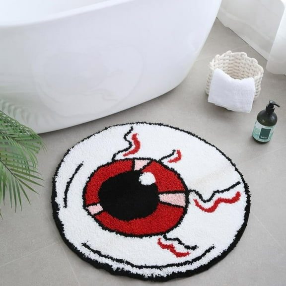 Vggrvlo Halloween Round Rug Bathroom Rugs Non Slip Extra Soft Absorbent Outdoor Rug Machine Washable Quick Dry Rugs for Living Room Halloween Decorations Indoor