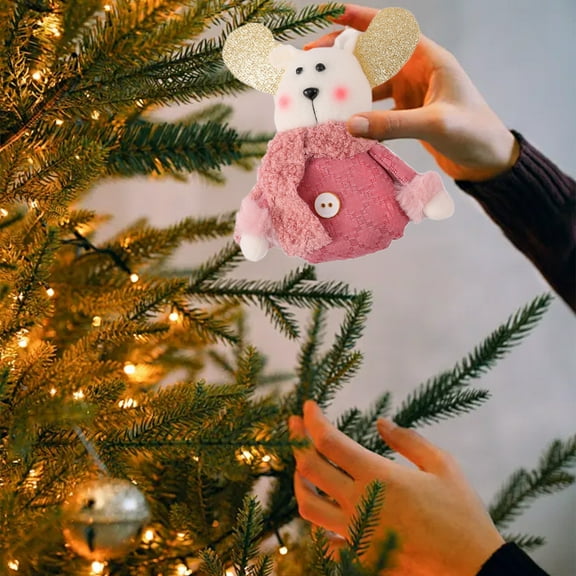 Vggrvlo Mouse Christmas Stuffed Animals Cute Thanksgving Plush Doll for Office Mouse Decor Ornaments Centerpiece for Home and Party