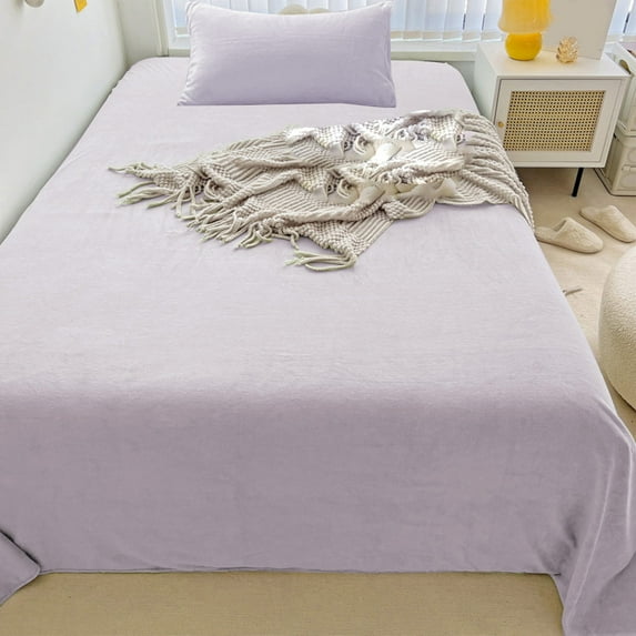 Vggrvlo Queen/King/Full/Twin Size 2 Piece Sheet Set Soft and Breathable Microfiber Bed Sheets Breathable & Cooling Machine Washable 1 Flat Sheet and 1 Pillowcases Purple