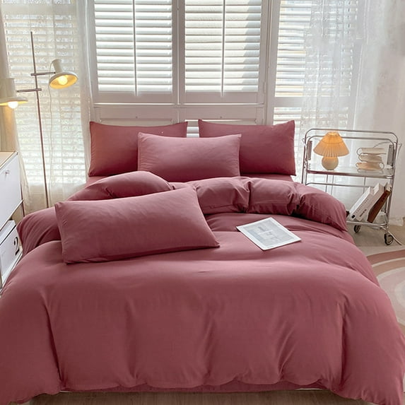 Vggrvlo Queen/King/Full/Twin Size 4 Piece Sheet Set Bed Sheets for Queen Size Bed Breathable & Cooling Soft and Wrinkle Free 1 Flat Sheet & 1 Duvet Cover and 2 Pillowcases