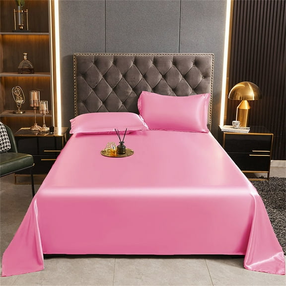 Vggrvlo Queen/King/Full/Twin Size Luxury Soft Black Silky Sheets for Hair and Skin Breathable & Cooling Soft and Wrinkle Free
