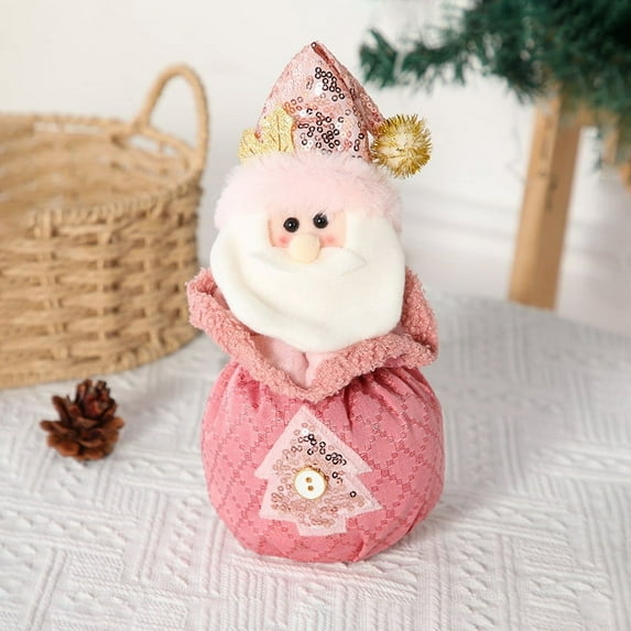 Vggrvlo Santa Claus Christmas Plush Decorations Christmas Decorations Indoor Santa Claus Decor Ornaments Centerpiece for Home Tiered Tray Tabletop