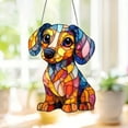 thumbnail image 1 of Vggrvlo Stained Glass Window Hanging Dachshund Decor Suncatcher for Windows Panels for Christmas Tree Decoration, Birthday Gift for Mom, 1 of 8
