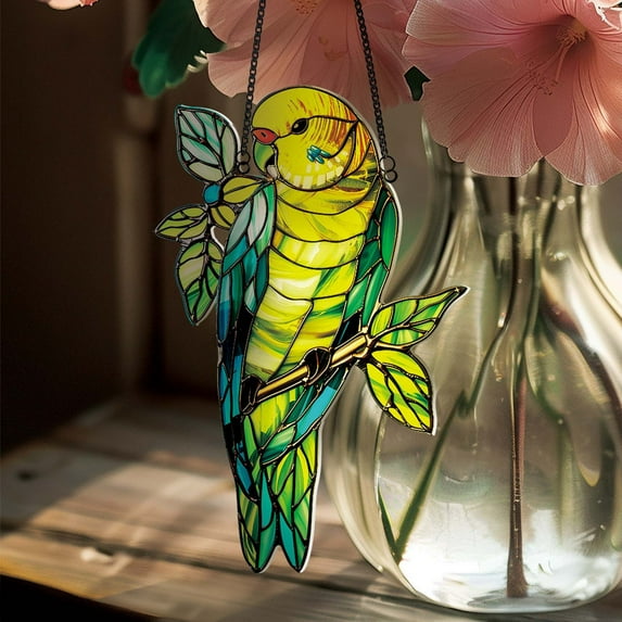 Vggrvlo Stained Glass Window Hanging Hummingbird Decor Suncatcher for Window Doors Home Decoration Gift for Women Light Catcher Sun Room Decor Village Style