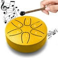 thumbnail image 1 of Vggrvlo Steel Tongue Drum Ki+ds Instrument Musical Metal Tank Drums Set 6 Inch 8 Notes C-Key for Meditation Yoga Education Percussion （Yellow）, 1 of 10
