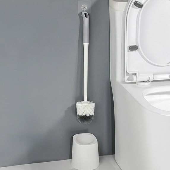 Vggrvlo Toilet Brush Compact Toilet Brush & Holder for Deep Cleaning Under Rim Space Saving for Storage Easy Handy CompactToilet BowlCleaner Brush for Bathroom