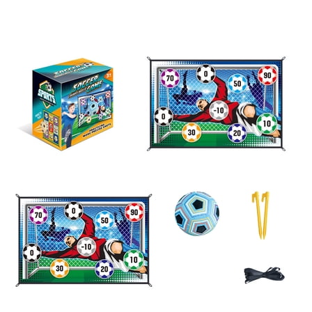 Vggrvlo Toy Soccer Ball Game Set Indoor/Outdoor Backyard Toss Soccer Goal Game with 1 Balls, 1 Flannel Target for 3-5, 6-8, 8-12 Year Old Ki+ds Birthday (A)