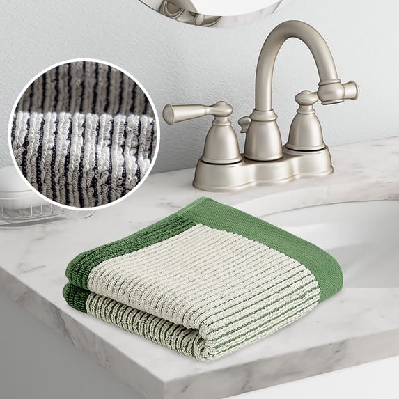 Vggrvlo Under 5 Basics Cotton Washcloths Ultra Absorbent Machine Washable Green 14"X30"