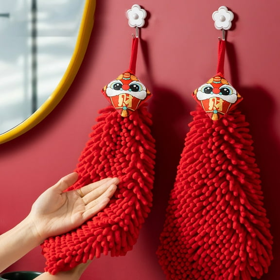 Vggrvlo Under 5 Hand Towels for Kitchen Lightweight Dish Towels Red 14x30 Inches