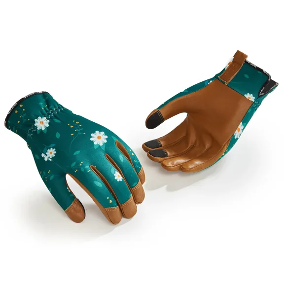 Vgo 1 Pair Gardening Gloves Ladies, Goat leather Working Gloves,Scratch protection, Water resistant(GA7476)