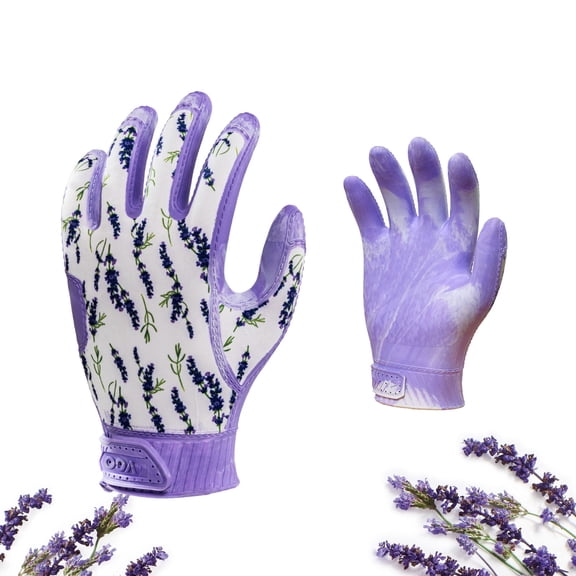Vgo...1 Pair Women's Gardening Gloves NGG X1 with fresh rich aromas,Flexible Anti-Slip Gloves for Planting&Pruning,Seamless Patented Design(TP1130-FM,9/L,Purple)