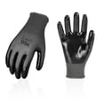 thumbnail image 1 of Vgo... 10-Pairs Safety Work Gloves, Gardening Gloves, Non-slip Nitrile coating, Dipping Gloves (Size M,Gray, NT2110), 1 of 6