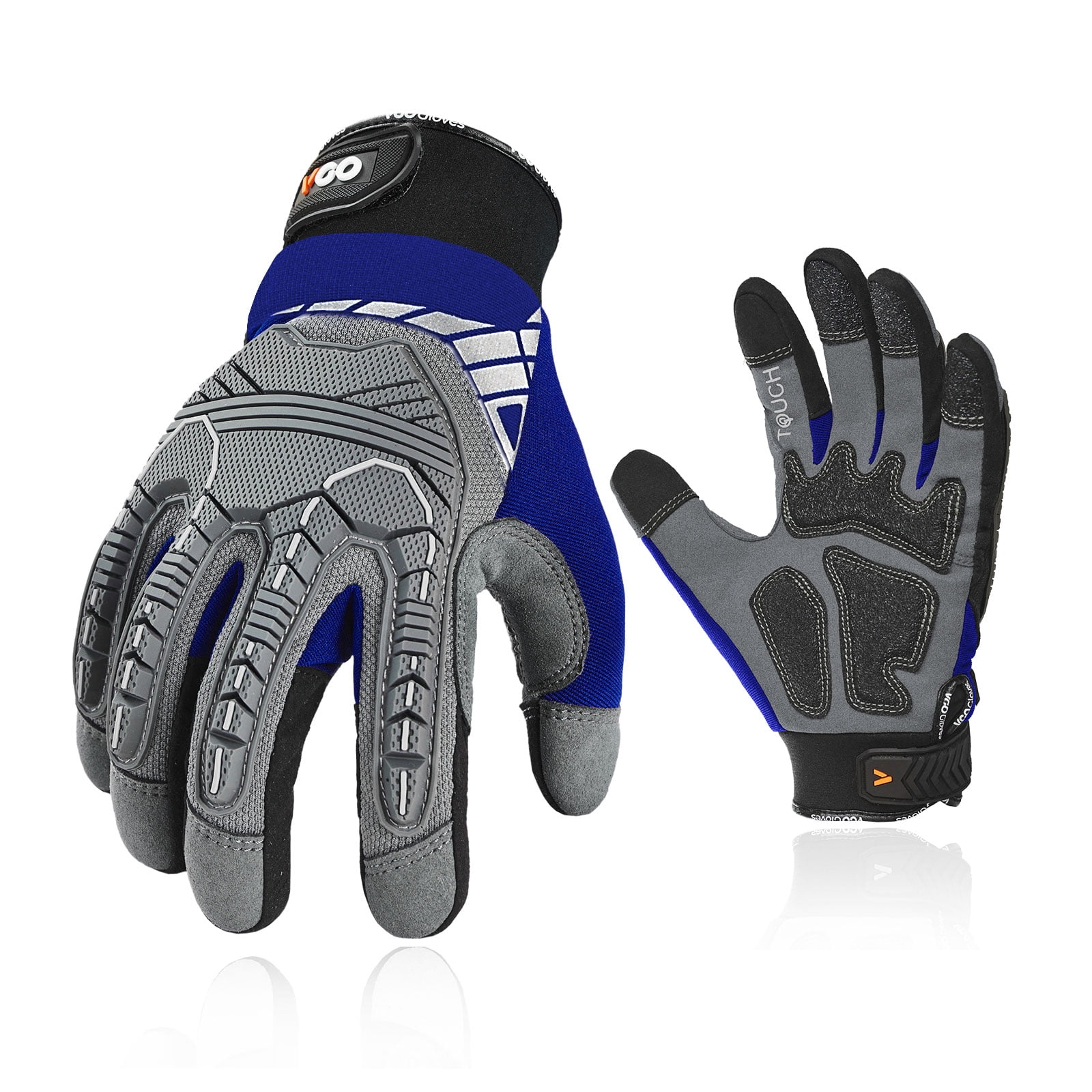 Vgo...1Pair Safety Work Gloves,Mechanics Gloves,Impact Gloves,Anti-Vibration Gloves,Rigger Gloves,Heavy Duty(XL,Blue,SL8849)