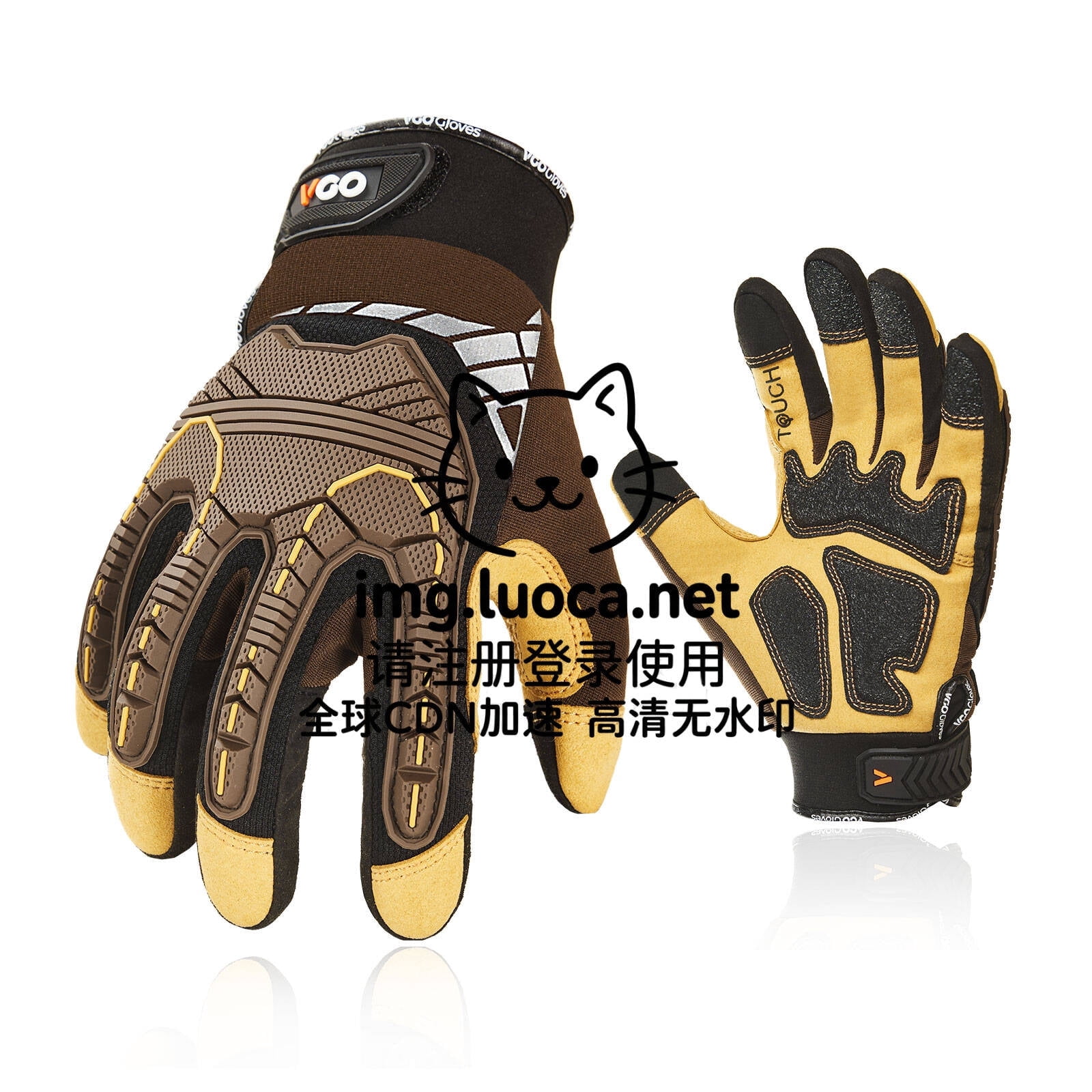 Vgo... 1Pair Safety Work Gloves,Mechanics Gloves,Impact Gloves,Anti-Vibration Gloves,Rigger Gloves,Heavy Duty(SL8849)