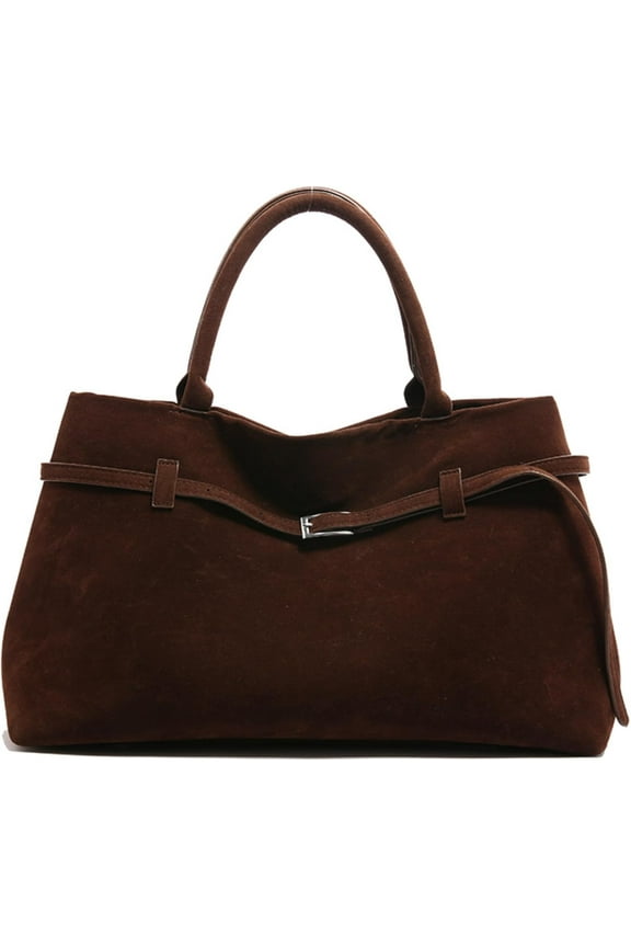 Vhitler Suede Tote Bag Large Brown Suede Bag Designer Handbags Leather Tote Bags Women Fall Purses 2024 Satchel