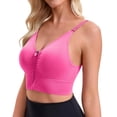 thumbnail image 1 of Vhkiploz Front Closure Wireless Bras for Women's Zip-Up Longline T-Shirt Mastectomy Bralettes Solid Workout Sporty Athletic Daily Underwears, 1 of 5