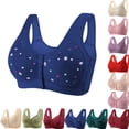thumbnail image 1 of Vhkiploz Plus Size Front Closure Bras for Women's Solid Color Full Coverage Bras Supportive Gathering Everyday Bras, 1 of 3
