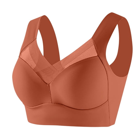 Vhkiploz Plus Size Sport Bras for Women's Wireless Cut-Out Daily Underwears Solid Athletic Workout Bralettes