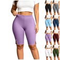 thumbnail image 1 of Vhkiploz Plus Size Summer Bike Shorts for Women's Elastic High Waist Beach Yoga Running Shorts Solid Side Split Sporty Workout Athletic Shorts, L-5XL, 1 of 7