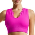 thumbnail image 1 of Vhkiploz Women's Ribbed Notch Neck Wireless Sports Bra, Seamless Comfort Bralette for Yoga Workout for All-Day Active Use, 1 of 2