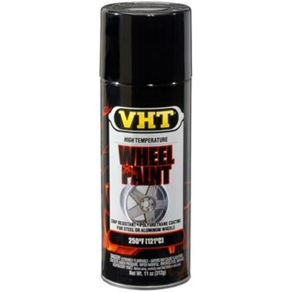 Vht SP187 Wheel Paint Can - Gloss Black - 11 oz.