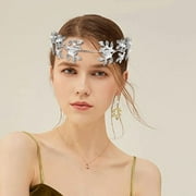 ViLaViDe Bridal Gold Leaf Crown Headband Bridal Headgear Gold Leaf Headgear For Wedding Prom Festive Bridesmaid Hair Accessories (Gold And Silver), Gold