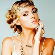 ViLaViDe Bridal Gold Leaf Crown Headband Bridal Headgear Gold Leaf Headgear For Wedding Prom Festive Bridesmaid Hair Accessories (Gold And Silver), Gold