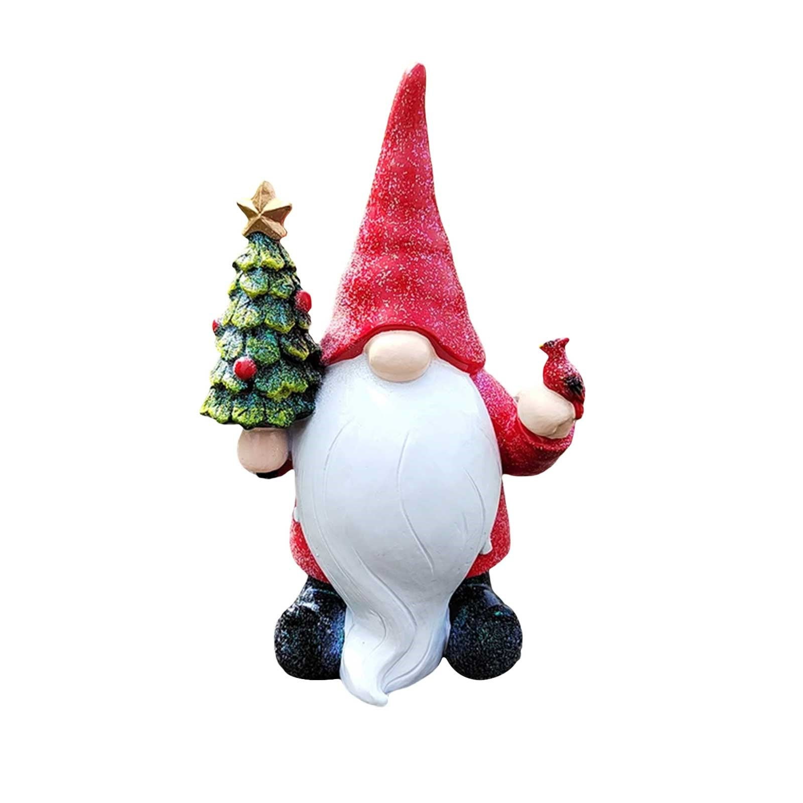 Beleuchteter Weihnachts-Gnom Baum 8 Zoll – Batteriebetrieben, Mehrfarbige LEDs, Tischdekoration