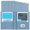 thumbnail image 1 of ViVin 10-Pack Plastic Folders with Clear Front Pocket and 3-Prongs, Heavy-duty 11.81x9.53x.13 inch, Gray Blue, 1 of 5