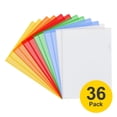 thumbnail image 1 of ViVin 36 Pack L-Type Plastic File Folders, Clear Colored Plastic Folders for Documents, Transparent Plastic Sleeves, US Letter and A4 Size, for Home, School and Office (Multicolor), 1 of 6