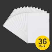 ViVin 36 Pack L-Type clear Plastic File Folders, Clear Project Pocket, L-Open Page Sheet Protectors, clear folders, US Letter and A4 Size, for Home, School and Office