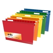 ViVin Hanging File Folders with 1/5 Cut Tabs, 1 Inch Expansion, 25 Pack Letter Size, for Home School Office(Assorted)