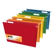 ViVin Hanging File Folders with 1/5 Cut Tabs, 25 Pack Letter Size, for Home School Office(Assorted)